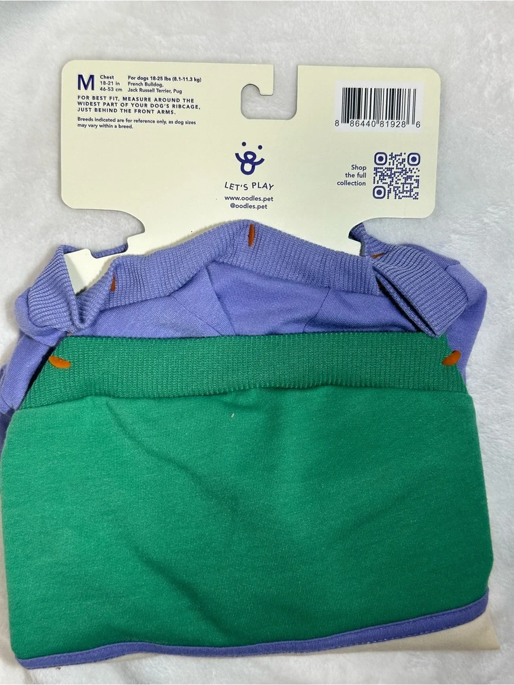 Oodles Colorblock Wiggle Butt Graphic Dog Shirt Small & Medium